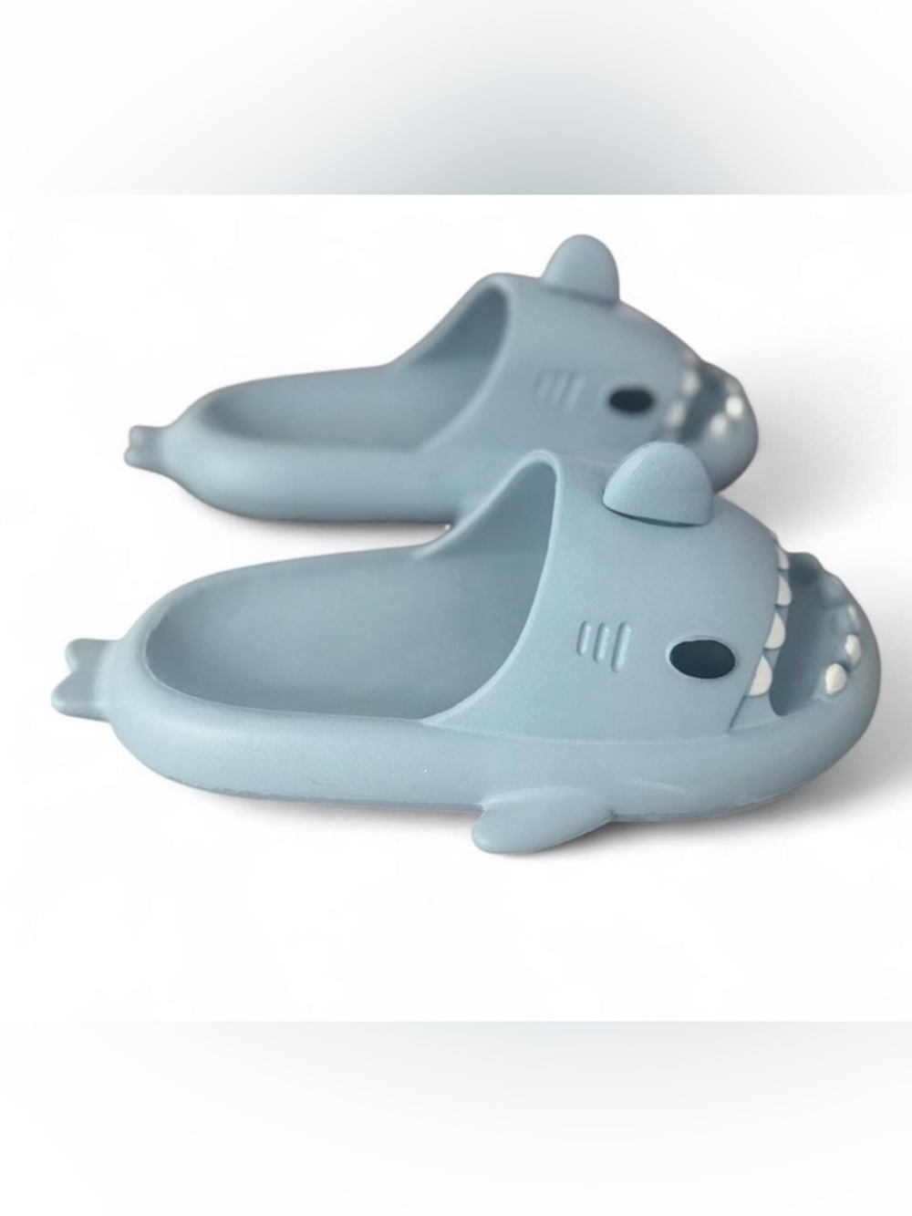 Light Blue Shark Slides Cloud Slippers Size 36-37 New - Foam Comfort Sandals